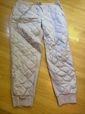 Athleta Light Lavender Quilted Track Joggers